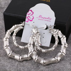 Vintage Double Round Bamboo Earrings