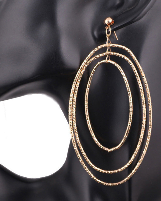 Fashionable Gold Multi-layer Earrings