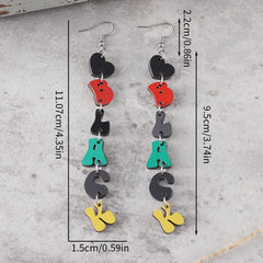 Juneteenth Love BLACK Stitching Tassel Earrings