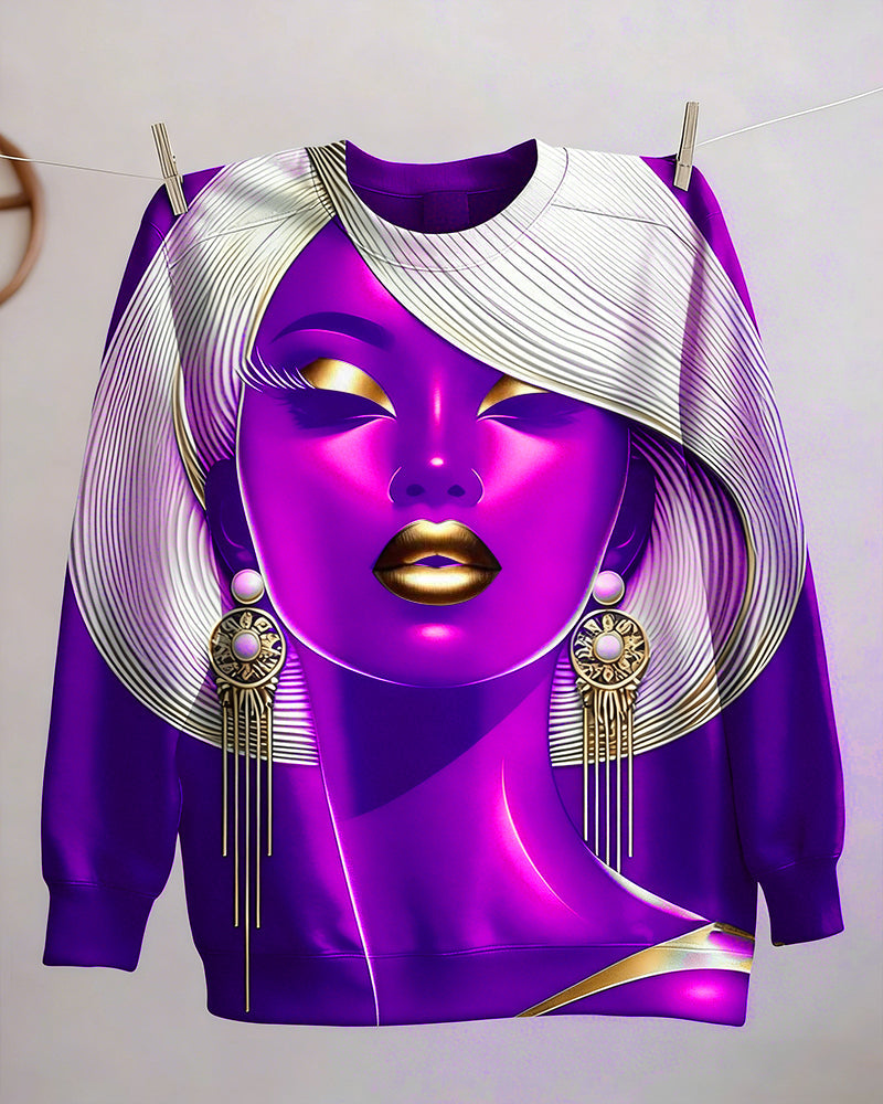 Beautiful Black Girl Crewneck Long Sleeve Sweatshirt