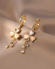 Clover Diamond Heart Earrings