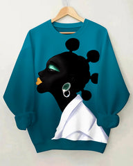 Beautiful and Vibrant Black Woman Print Crewneck Sweatshirt