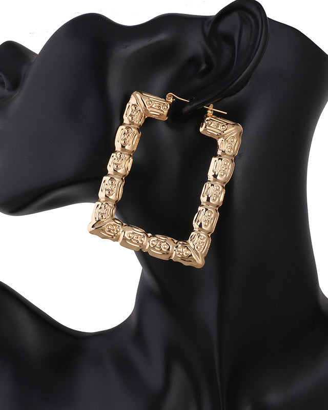 Small Rectangular Bamboo Earrings