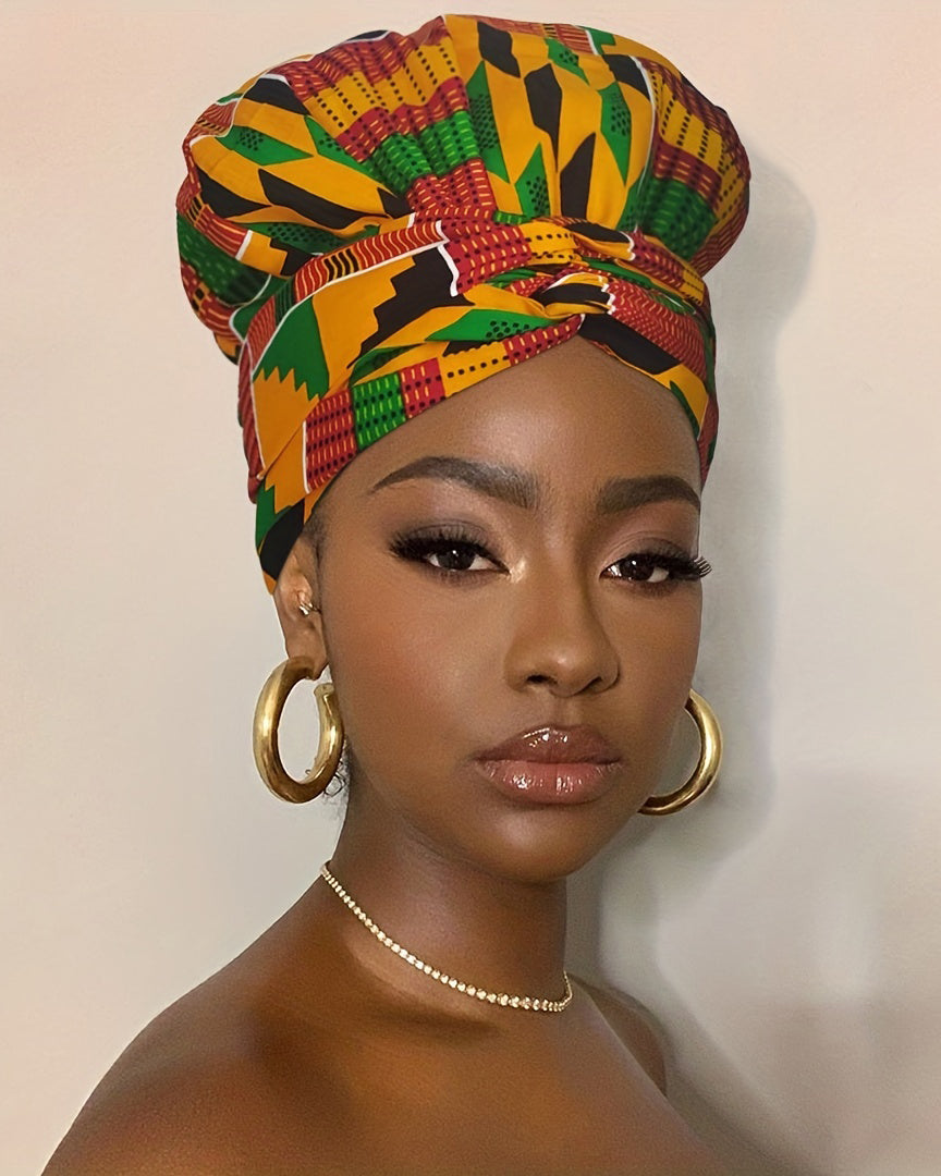 Satin-Lined African Print Headscarf Hat