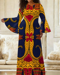 Women'S Classic African Ankara Print Fitted Dress