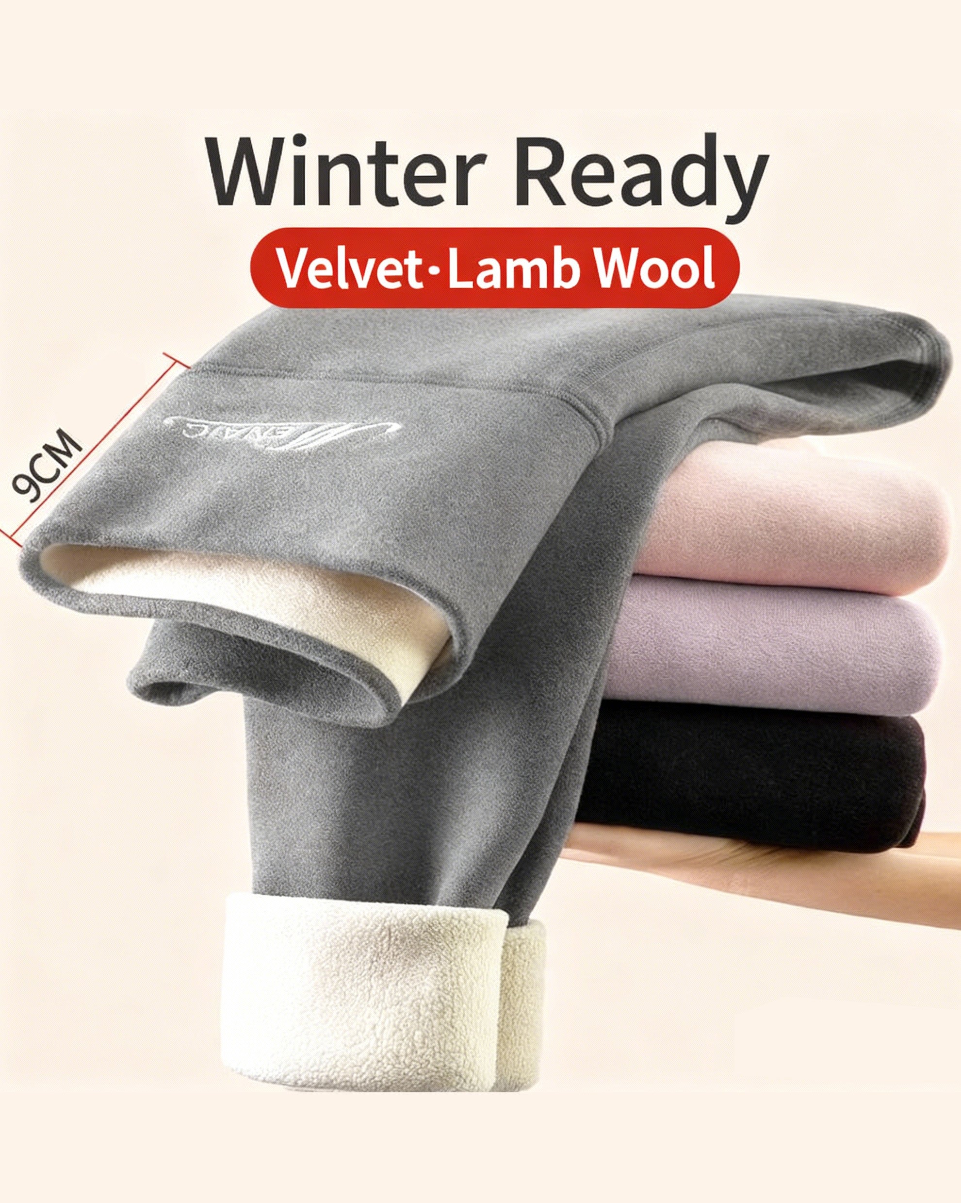 High-waisted Lamb Velvet Plus-size Thermal Pants