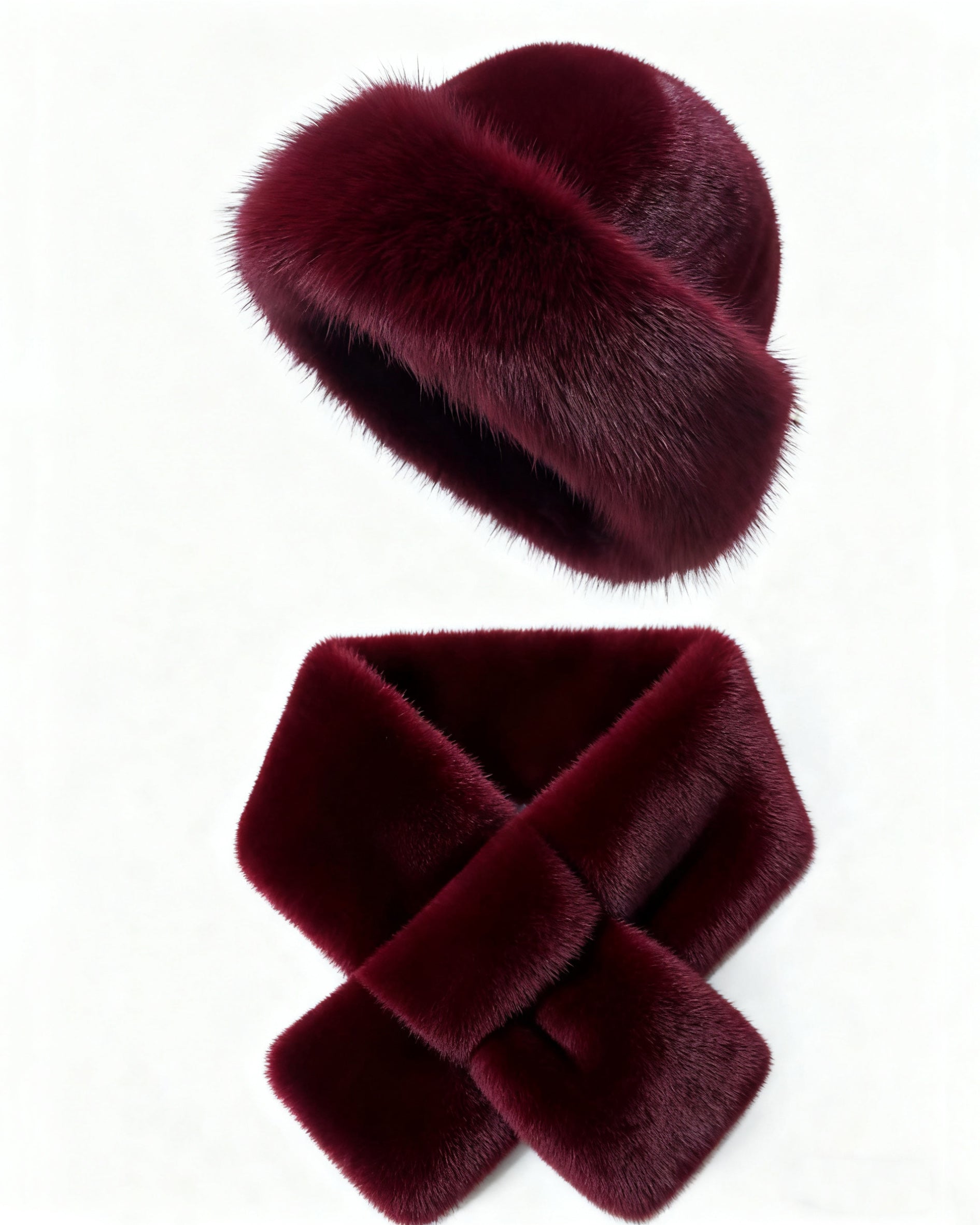 2pcs Outdoor Casual Outfit - Neck Warmer And Mongolian Style Hat