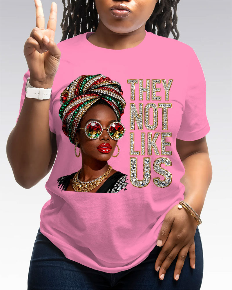 100% Cotton Juneteenth They Not Like Us Crew Neck Short Sleeve Tshirt