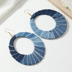 Denim Ombre Large Dangle Earrings