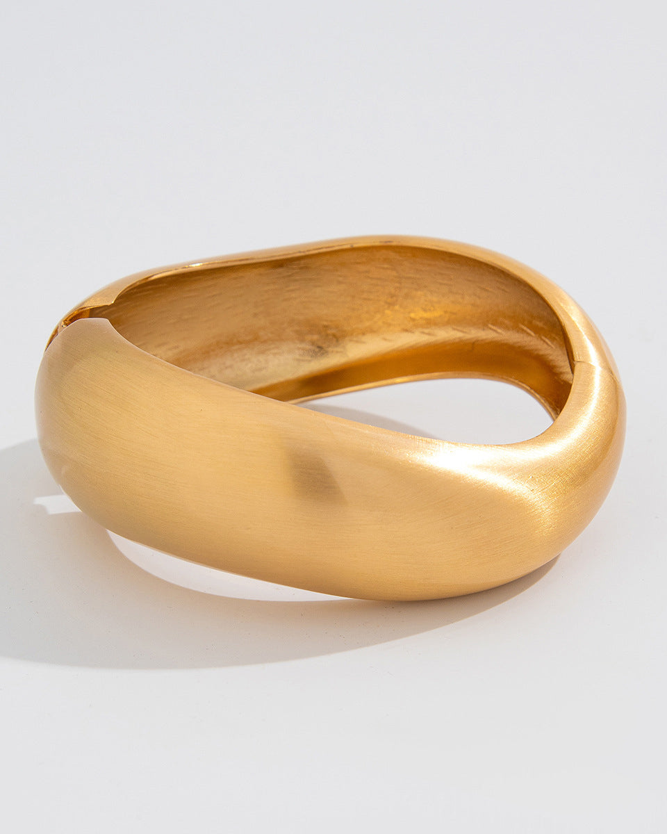 Irregular Wide-Band Metal Bracelet