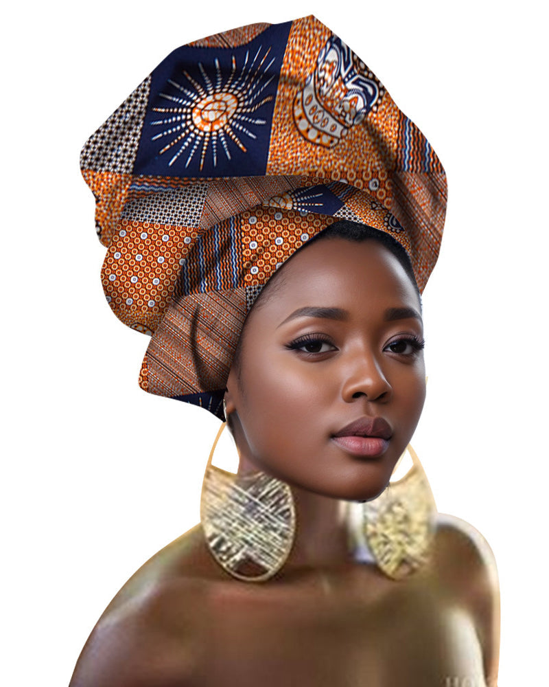 Traditional Ankara Printed Headscarf
