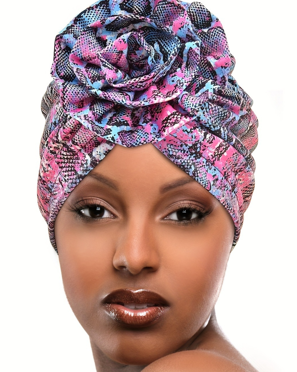 Stretch Women's Big Flower Crush Stretch Turban Hat Muslim Turban Hair Hat