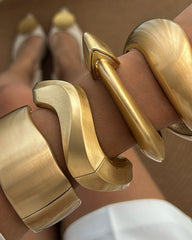 Irregular Wide-Band Metal Bracelet