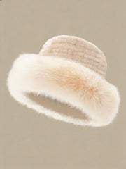Autumn And Winter Furry Plush Cap Outdoor Furry Fashion Cap Fleece-lined Thickened Fisherman Hat