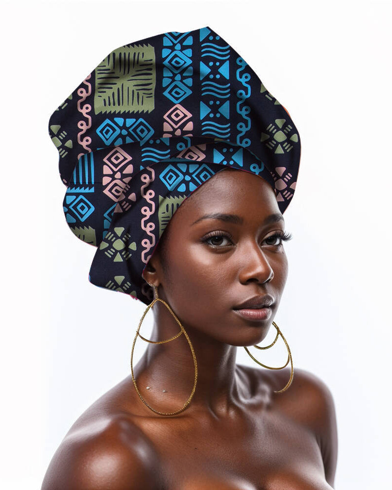 Traditional Ankara Printed Headscarf