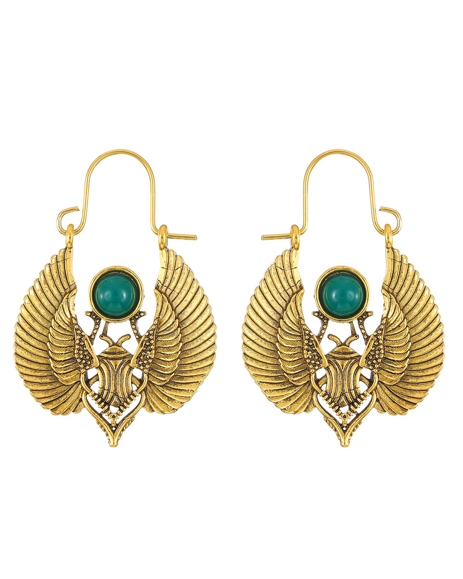 Vintage Egyptian-inspired Sacred Wing Earrings