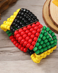 Reggae Retro Handmade Beaded Colorful Elastic Bracelet Ladies Casual Versatile Accessory Ramadan Bracelet Wristband Bangle
