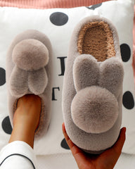 Plush Cute Rabbit Thermal Non-slip Cotton Slippers