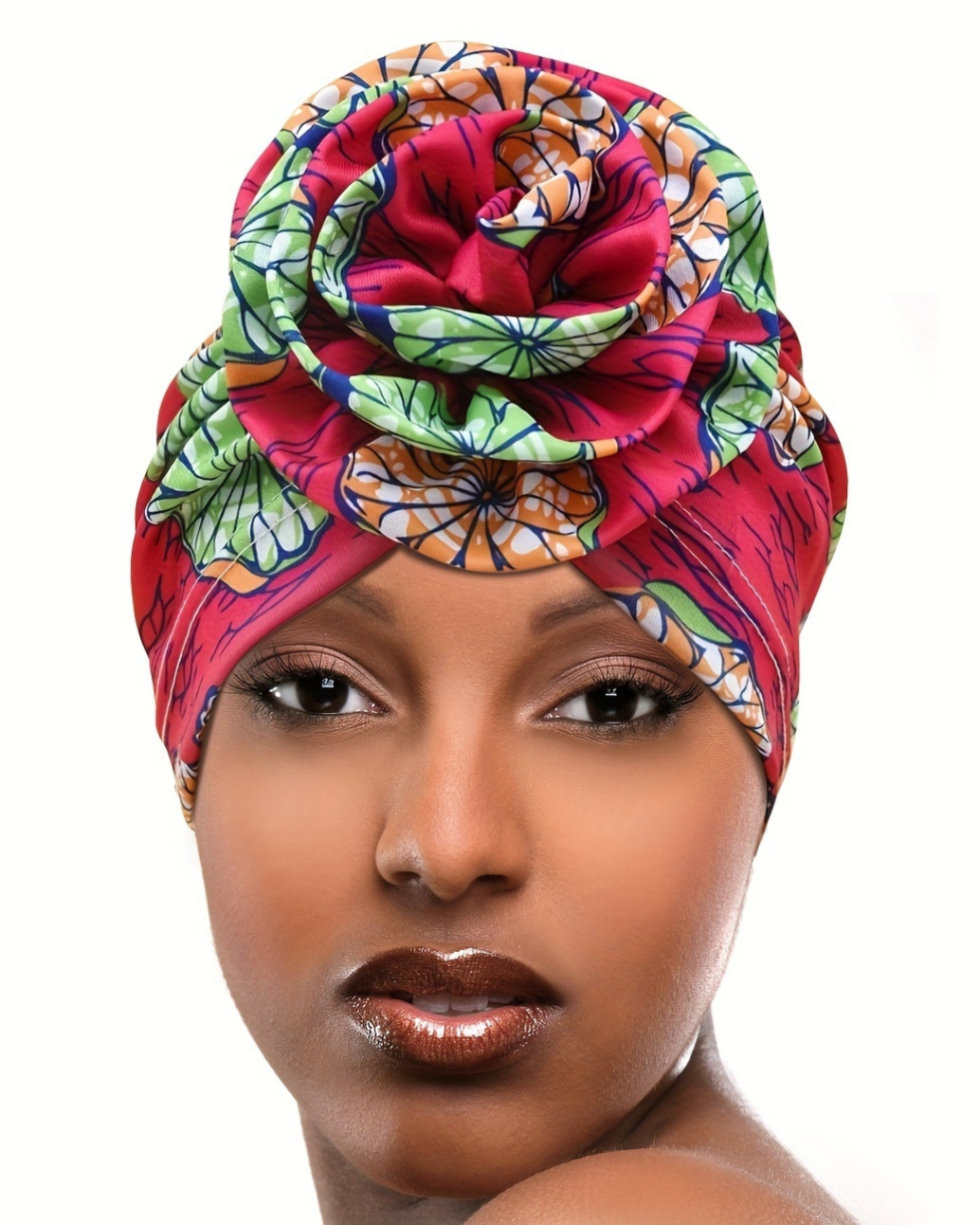 Stretch Women's Big Flower Crush Stretch Turban Hat Muslim Turban Hair Hat