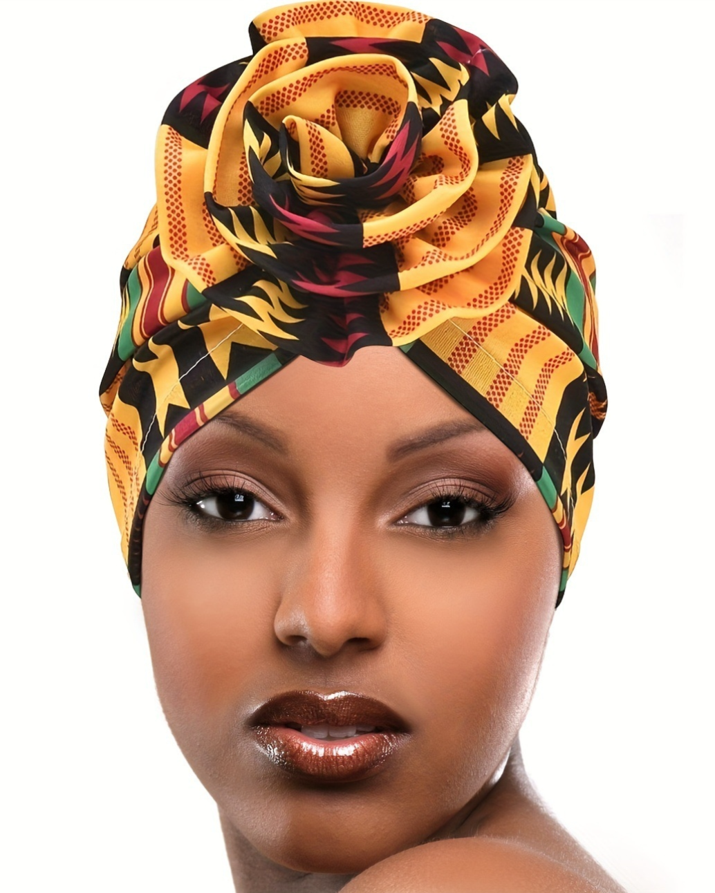 Stretch Women's Big Flower Crush Stretch Turban Hat Muslim Turban Hair Hat