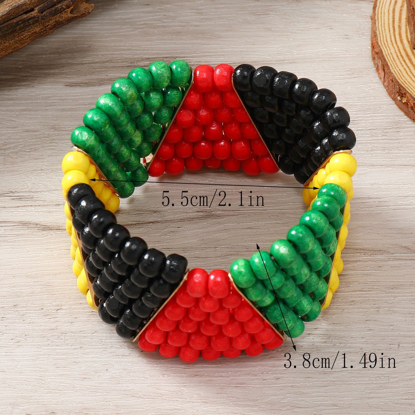 Reggae Retro Handmade Beaded Colorful Elastic Bracelet Ladies Casual Versatile Accessory Ramadan Bracelet Wristband Bangle