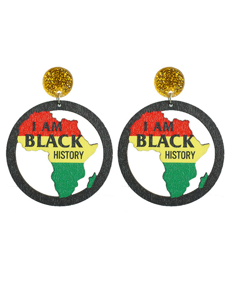 June Day Black Liberation Day African Women Exaggerated Large Earrings Multi-Material Festival Atmosphere