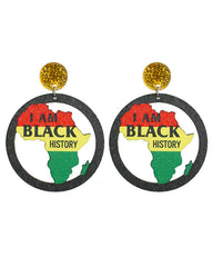 June Day Black Liberation Day African Women Exaggerated Large Earrings Multi-Material Festival Atmosphere