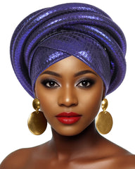 Sleek Faux Crocodile Texture Turban Hat