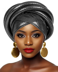 Sleek Faux Crocodile Texture Turban Hat