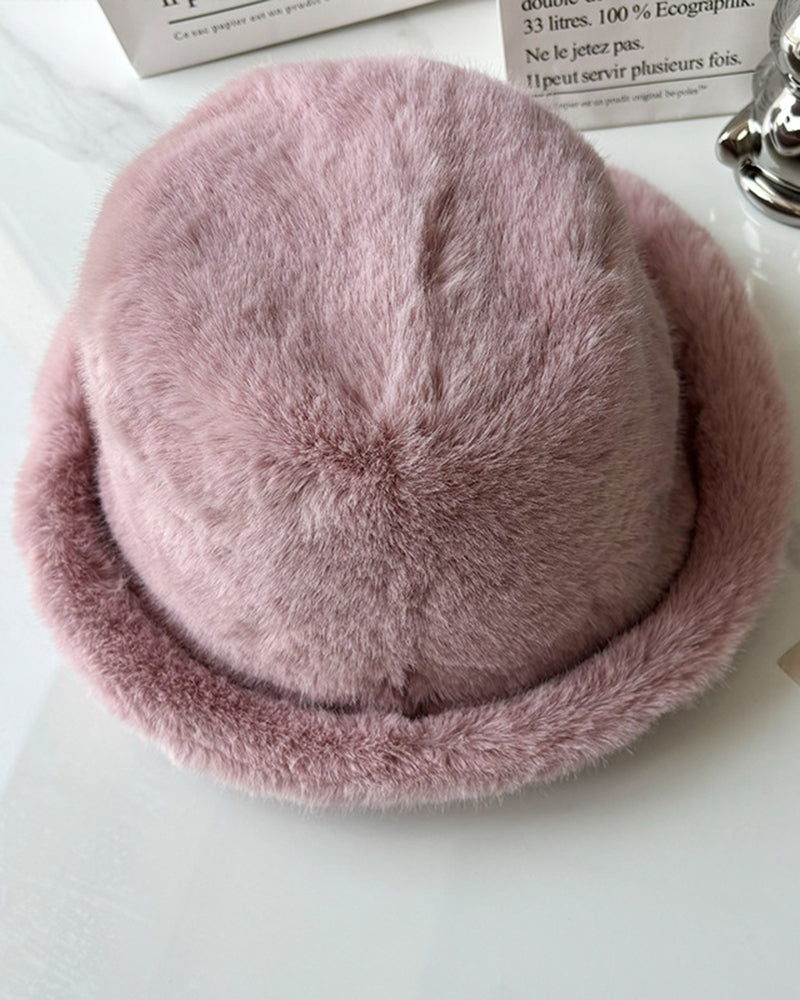 Faux Mink Fur Thickened Cold-proof Bucket Hat