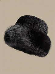 Autumn And Winter Furry Plush Cap Outdoor Furry Fashion Cap Fleece-lined Thickened Fisherman Hat