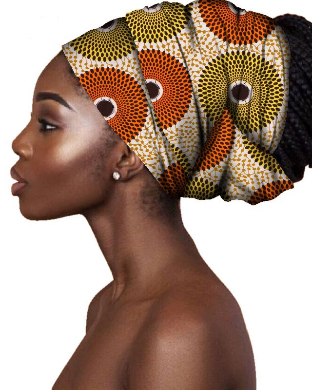 African Cotton Batik Printed Headscarf African Ethnic Bag Headscarf