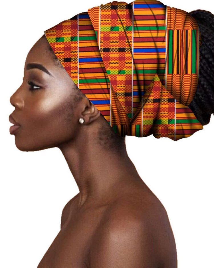 African Cotton Batik Printed Headscarf African Ethnic Bag Headscarf