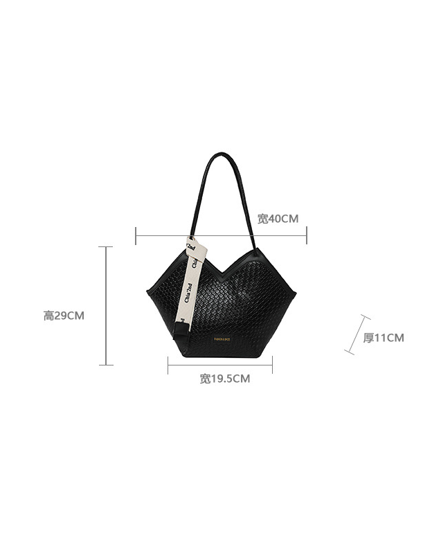 Vintage Large-Capacity Irregular Leather Tote Bag