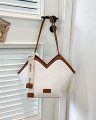 Vintage Large-Capacity Irregular Leather Tote Bag