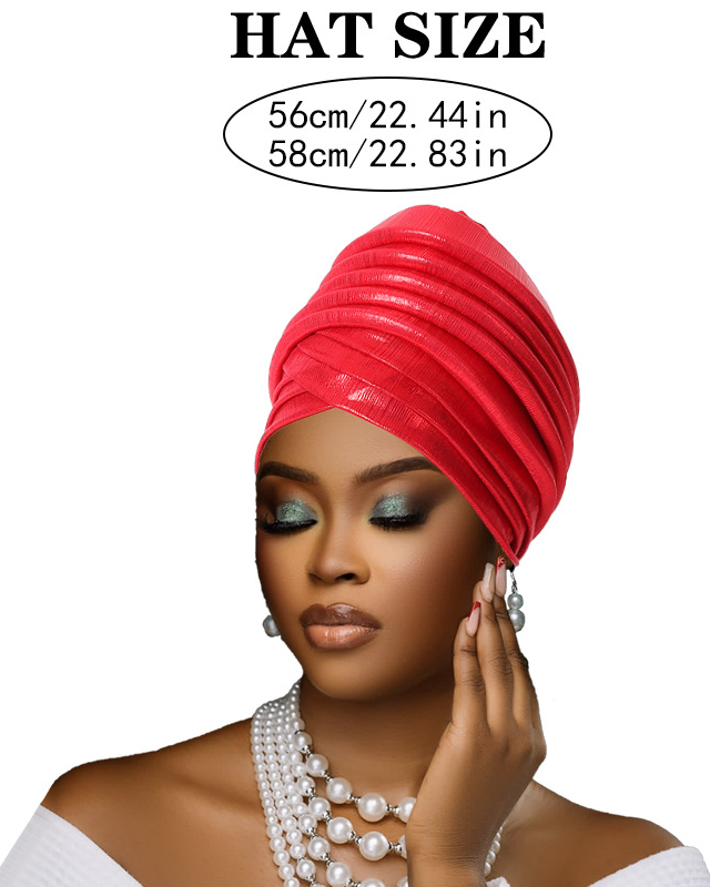 Multi-Layered Solid-Color Glossy Turban Hat