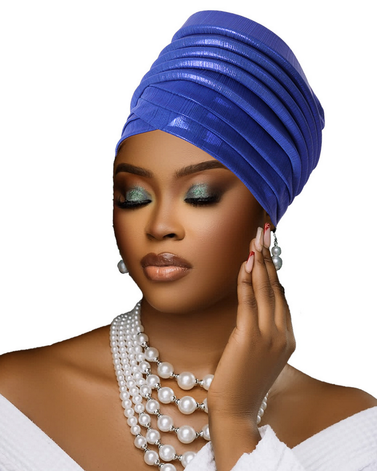 Multi-Layered Solid-Color Glossy Turban Hat