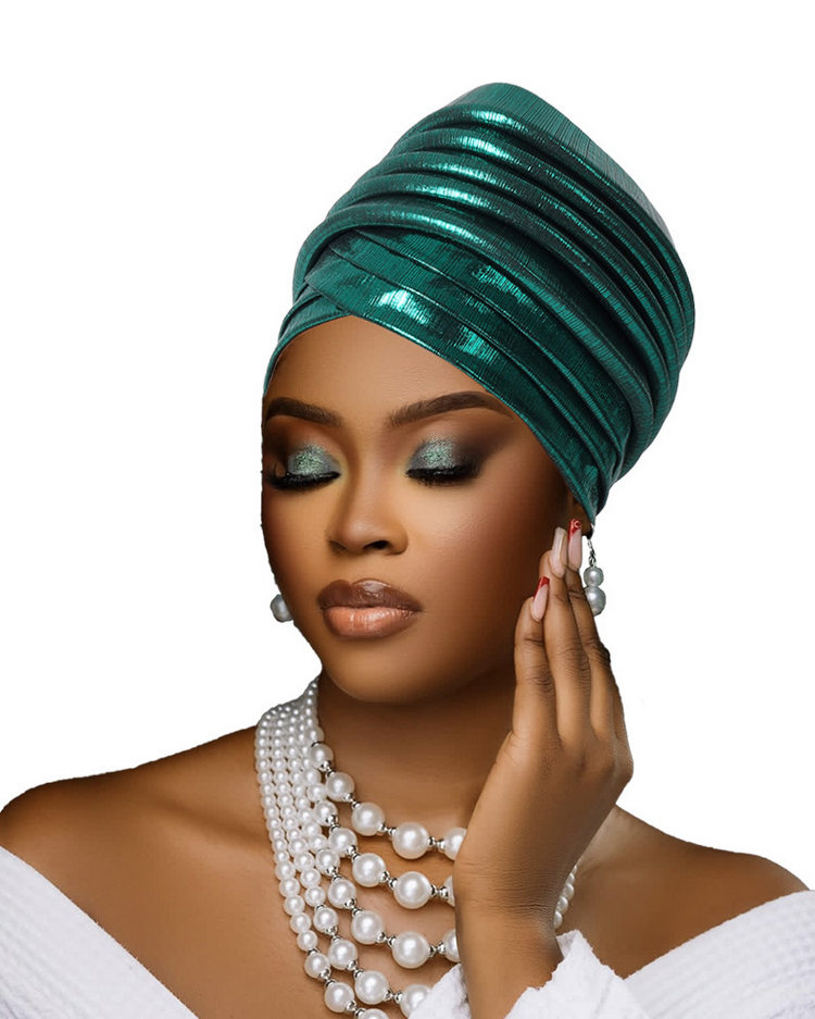 Multi-Layered Solid-Color Glossy Turban Hat