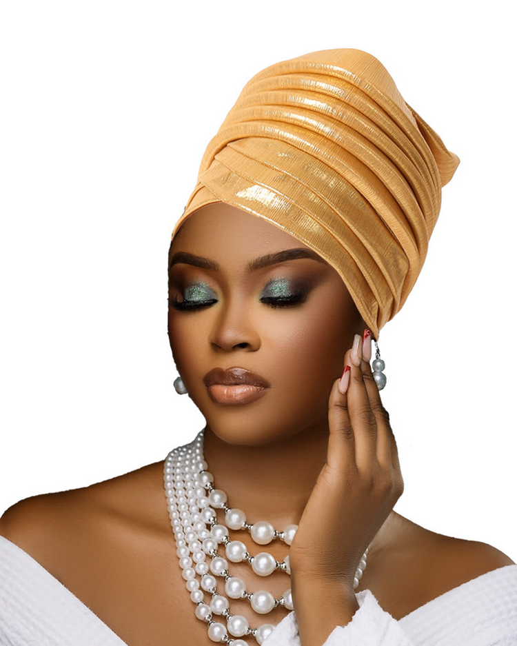 Multi-Layered Solid-Color Glossy Turban Hat