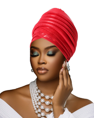 Multi-Layered Solid-Color Glossy Turban Hat