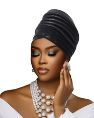 Multi-Layered Solid-Color Glossy Turban Hat