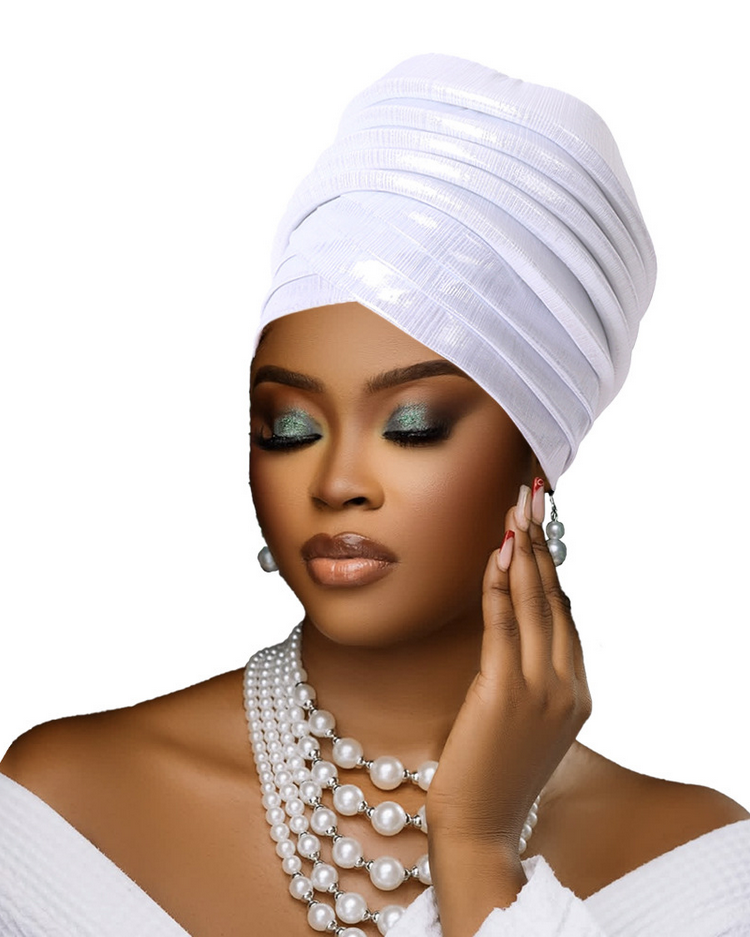 Multi-Layered Solid-Color Glossy Turban Hat