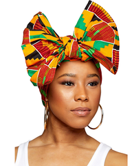 African Wax Print Headwrap Hat - Multi-Way Styling