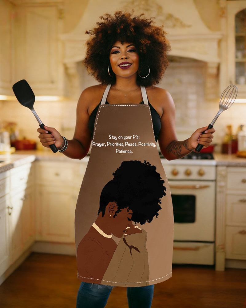 Stay On Your P's Adjustable Apron,Sleeveless Kitchen Cover-Up, Chef'S Work Uniform for Cooking