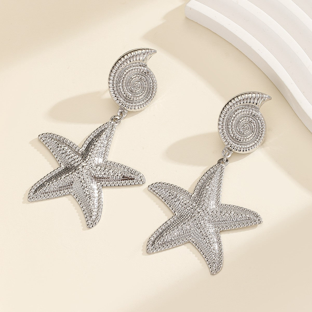 Holiday-inspired Starfish and Conch Earrings