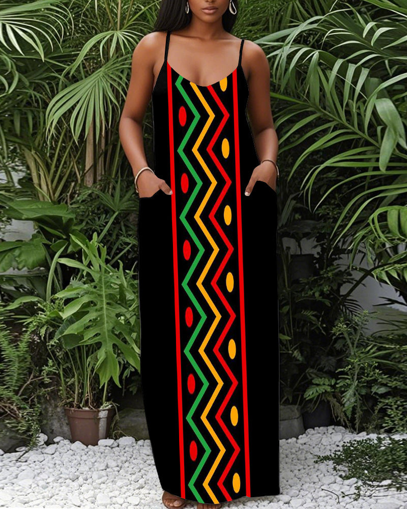 Juneteenth V-Neck Cami Dress