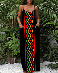 Juneteenth V-Neck Cami Dress