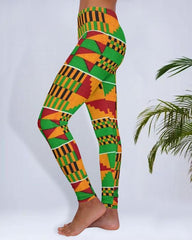 African Kente Print Women Leggings