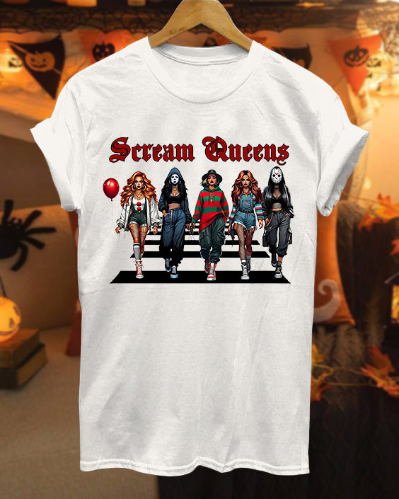 Halloween Character Queen 100% Cotton Crew Neck Short Sleeve Tshirt