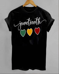 Juneteenth Love Print Women's Round Neck T-Shirt